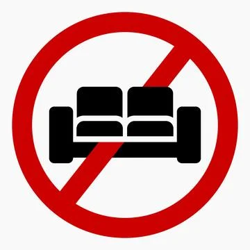 Sofa prohibition icon. Stock Illustration