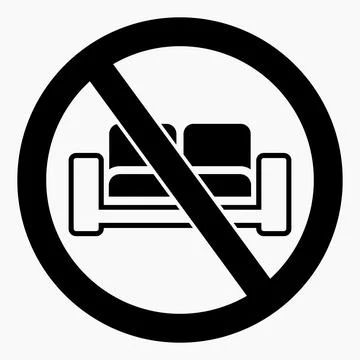 Sofa prohibition icon. Stock Illustration