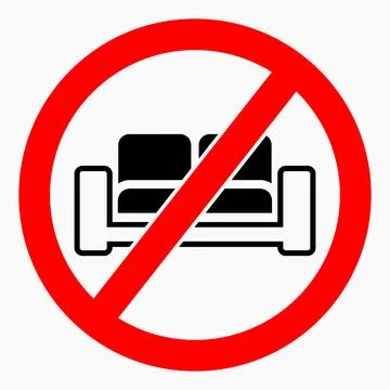 Sofa prohibition icon. Stock Illustration