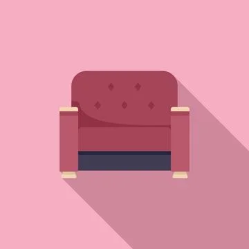 Sofa relax icon flat vector. Interior furniture Stock Illustration