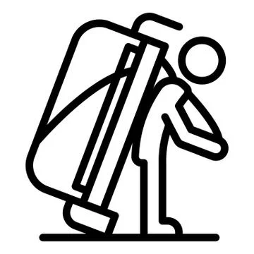 Sofa relocation icon, outline style Stock Illustration