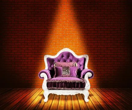 Sofa in room background Stock Illustration