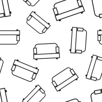 Sofa seamless pattern background. Business flat vector illustration. Sofa sym Illustrazione stock