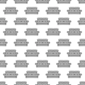 Sofa seamless pattern Stock Illustration