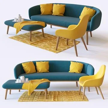 Sofa set 3D Model