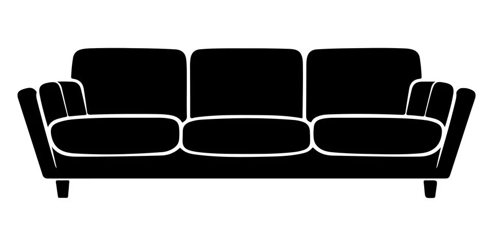 Sofa silhouette Icon Vector Template illustration design Stock Illustration