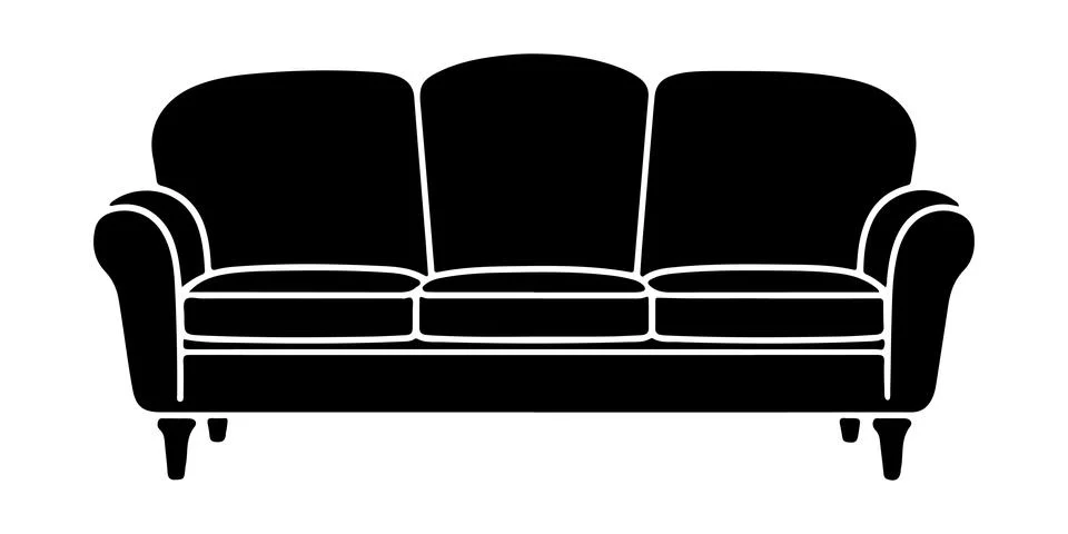 Sofa silhouette Icon Vector Template illustration design Ilustración de archivo
