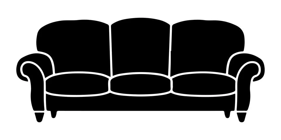 Sofa silhouette Icon Vector Template illustration design Stock Illustration