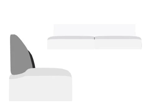 Sofa silhouette on white background Illustrazione stock