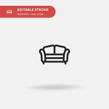 Sofa Simple vector icon. Illustration symbol design template for web mobile U Stock Illustration