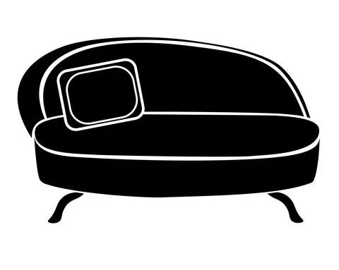 Sofa with sofa cushion - vector silhouette picture for logo or pictogram. Stock Illustration