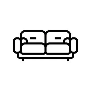 Sofa soft cozy line icon vector illustration Stock Illustration