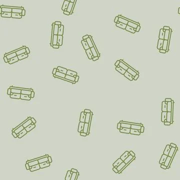 Sofa soft cozy line seamless pattern Stock Illustration