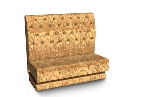 The sofa is soft with a light yellow pattern . 3D rendering. Stock Illustration