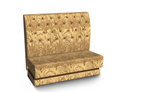 The sofa is soft with a light yellow pattern . 3D rendering. Comfortable s... Stock Photos