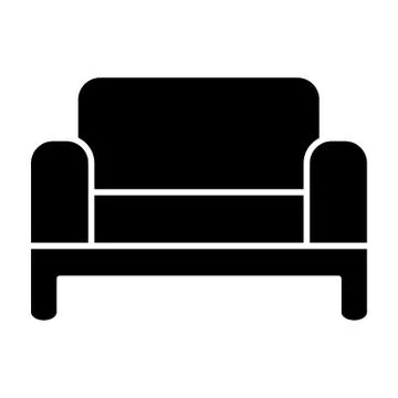 Sofa solid icon. Couch vector illustration isolated on white. Living room Stock Illustration