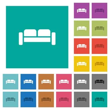 Sofa square flat multi colored icons Stock Illustration