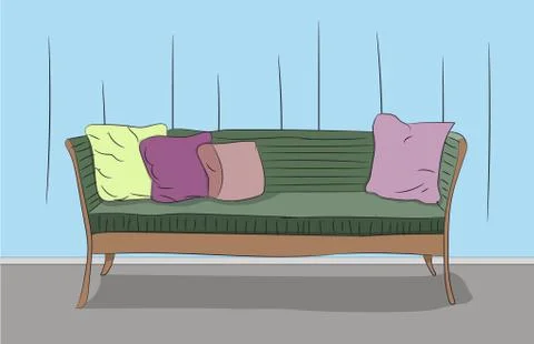 Sofa is standing in a room Stock-Illustration