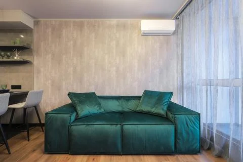 Sofa in the studio room interior Stock Photos