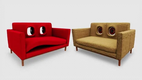 Sofa Talking Cartoon Looped Alpha Channel Stock Footage 231625903