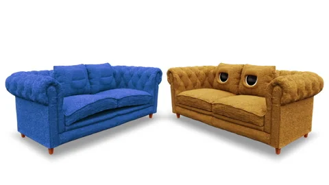 Sofa Talking Character Looped White Background Stock Footage 231626789