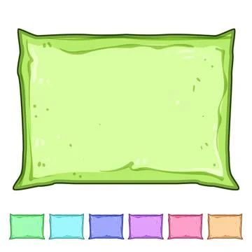 Sofa throw pillows cartoon vector graphic Stock Illustration