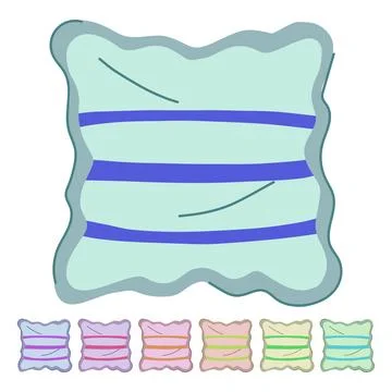 Sofa throw pillows vector cartoon graphic Stock Illustration