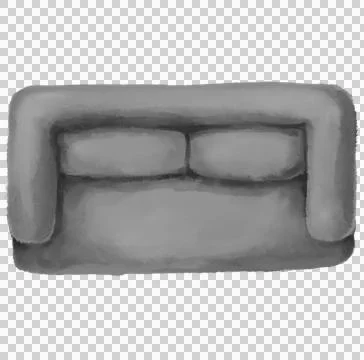 Sofa top view plan drawing layout mock for interior architecture design water Illustrazione stock