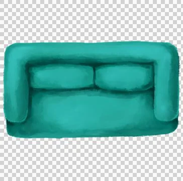 Sofa top view plan drawing layout mock for interior architecture design water Illustrazione stock