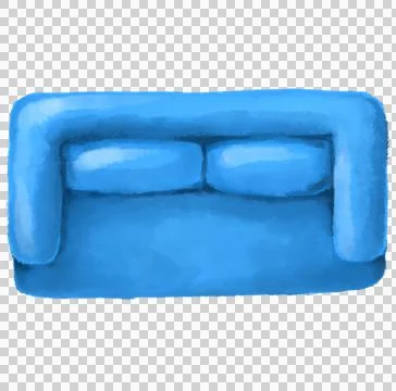 Sofa top view plan drawing layout mock for interior architecture design water Illustrazione stock