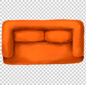 Sofa top view plan drawing layout mock for interior architecture design water Illustrazione stock