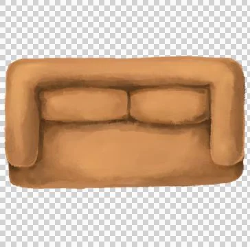 Sofa top view plan drawing layout mock for interior architecture design water Illustrazione stock