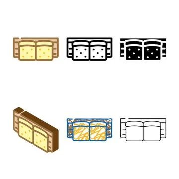 Sofa two sections mix top view color icon vector Stock Illustration