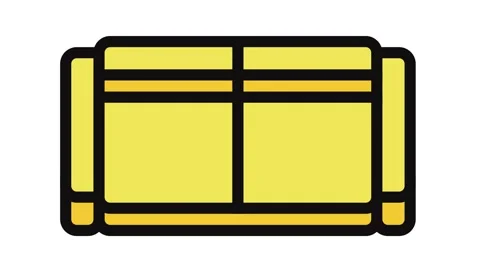 Sofa two sections top view color icon animation Stock Footage 326099561