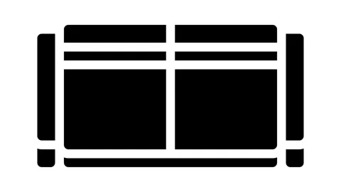 Sofa two sections top view glyph icon animation Stock Footage 326157690