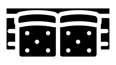 Sofa two sections top view glyph icon animation Stock Footage 326742942