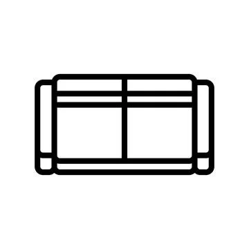 Sofa two sections top view line icon vector illustration Illustrazione stock