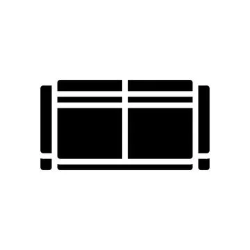 Sofa two sections top view glyph icon vector illustration Illustrazione stock