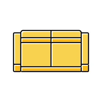 Sofa two sections top view color icon vector illustration Illustrazione stock