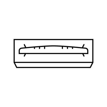 Sofa two sections top view line icon vector illustration Illustrazione stock