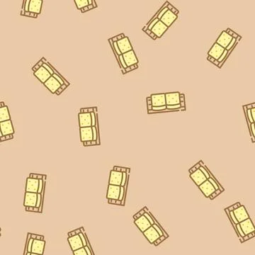 Sofa two sections top view vector seamless pattern Stock Illustration