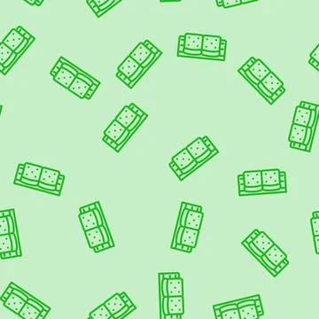 Sofa two sections top view line vector seamless pattern Stock Illustration