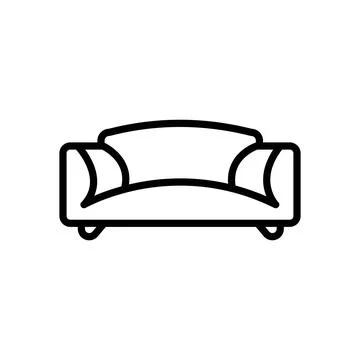 Sofa vector icon. Editable stroke. Symbol in Line Art Style for Design, Prese Stock Illustration