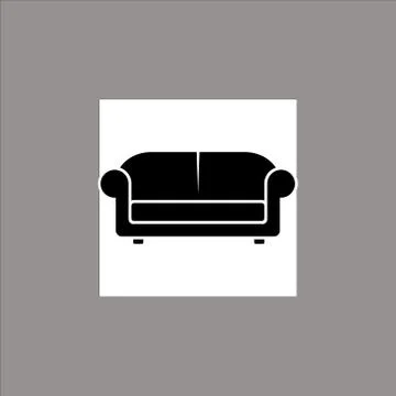Sofa vector illustration isolated on white background. Soft sofa icon. Old st Stock Illustration