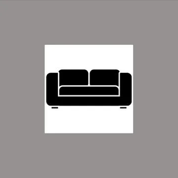 Sofa vector illustration isolated on white background. Soft sofa icon. Old st Stock Illustration