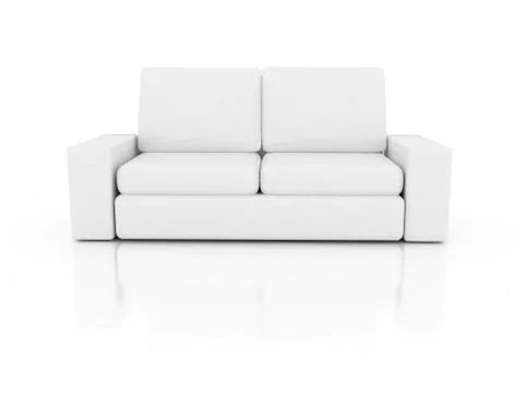 Sofa on white. 3d rendering Stock Illustration