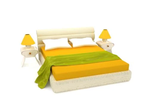 Sofa on white. 3d rendering Stock Illustration