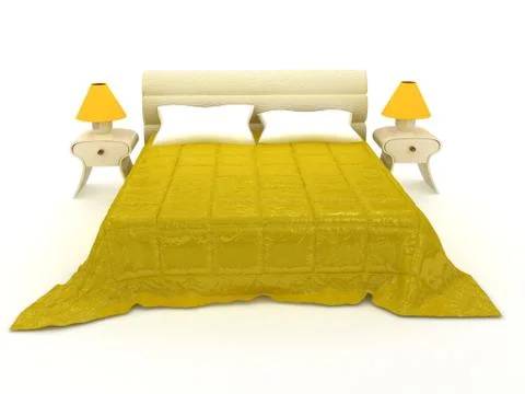 Sofa on white. 3d rendering Stock Illustration