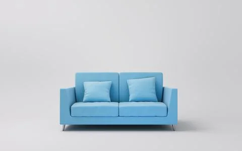 Sofa with white background, 3d rendering. Ilustração Stock