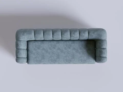 Sofa without pillow render from top view Illustrazione stock